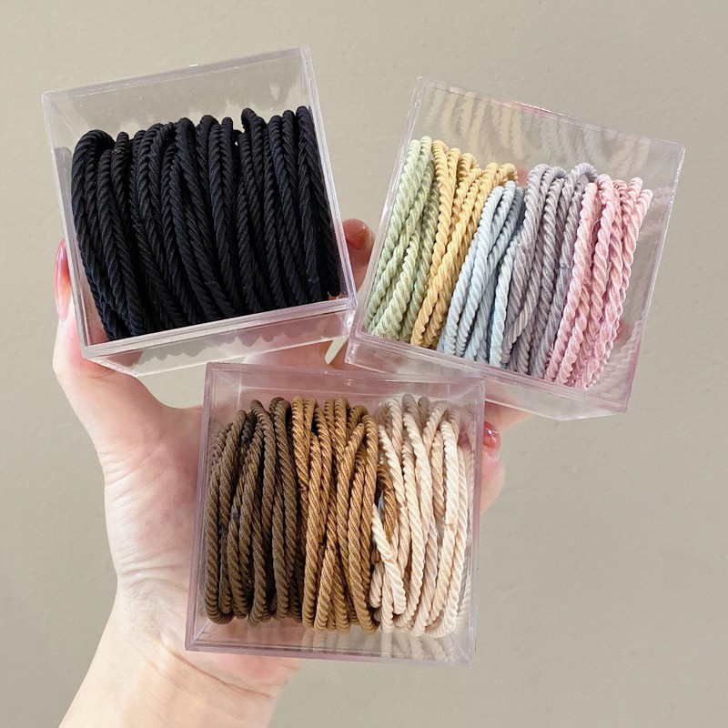 images 25:20 knotted high-bolt towel rings in Korean boxes without seams durable headline hairpin curd hair rings