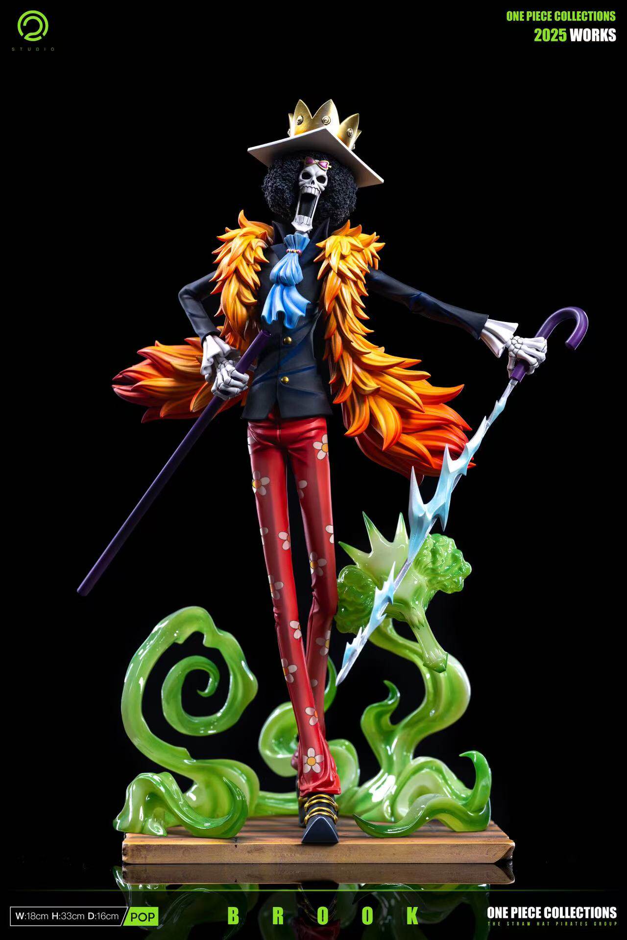 C2 Studio POP One Piece BROOK Stance​ Resin Statue H31CM NEW In