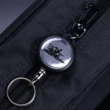 Телескопический автоматический брелок, защитная телескопическая стальная проволка для ключей с застежкой из нержавеющей стали, анти-кража