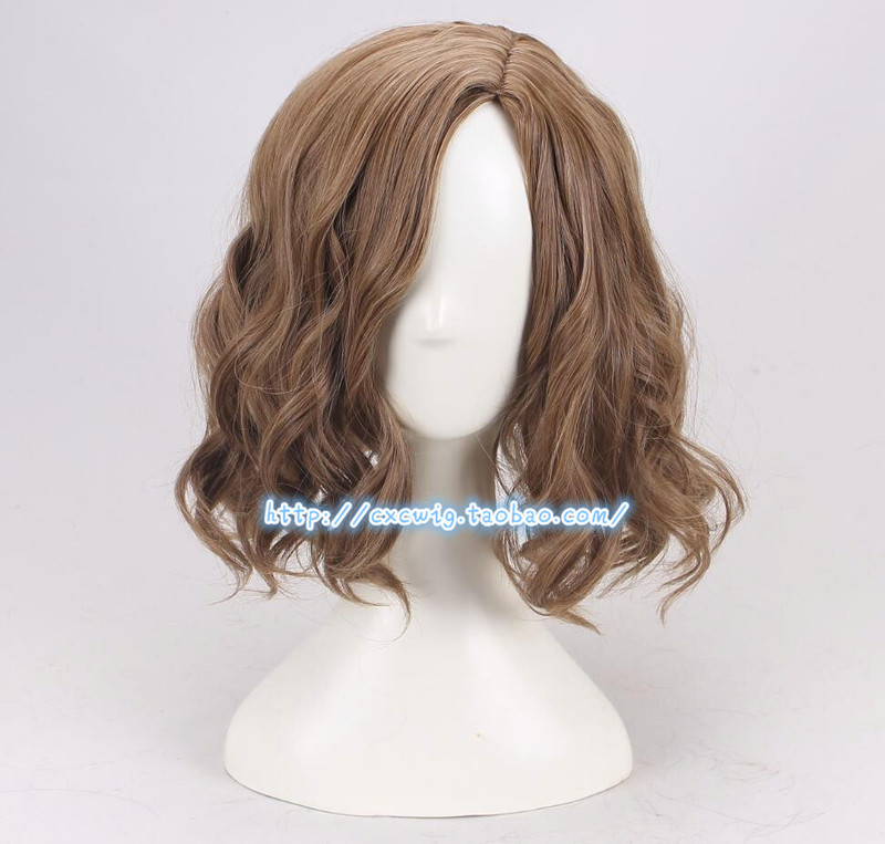 Potter Sirius Cosplay Wig Men's Light Brown Short Curly Hair Large Scalp Realistic Hairpiece