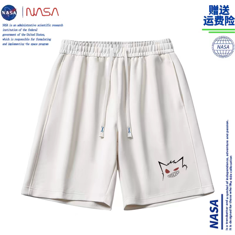 Nasa Collaboration White Pokémon Monster Shorts Unisex Summer New Casual Pants Pure Cotton Couple Five-Point Shorts Trendy
