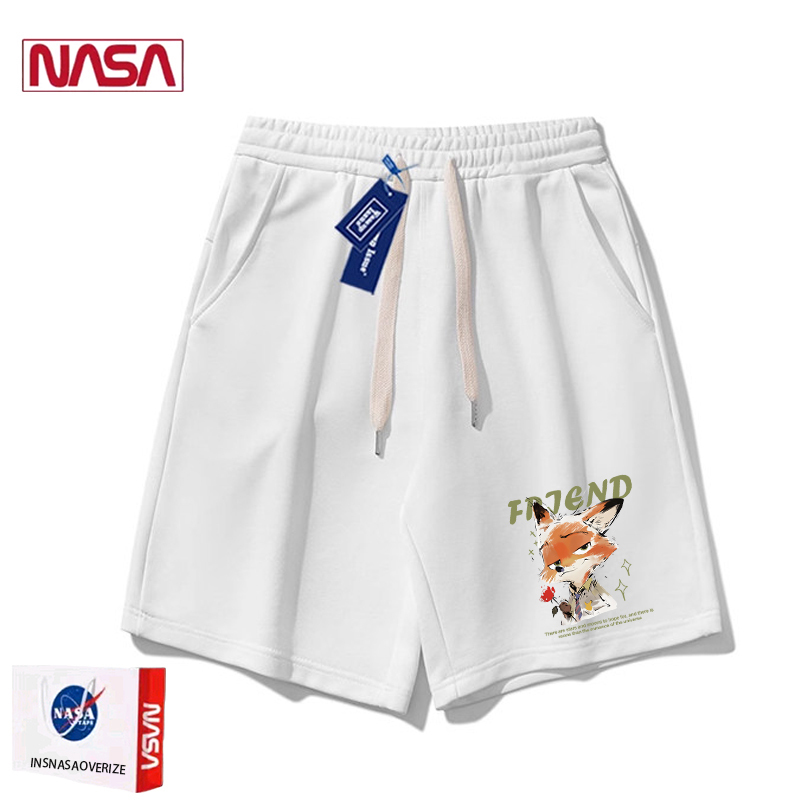 Nasa Collaboration with Nick Fox Casual Shorts for Men, Summer Trendy Brand Loose Couple's Wear, Sports Shorts for Teenagers Nasa Collaboration with Nick Fox Casual Shorts for Men, Summer Trendy Brand Loose Couple's Wear, Sports Shorts for Teenagers