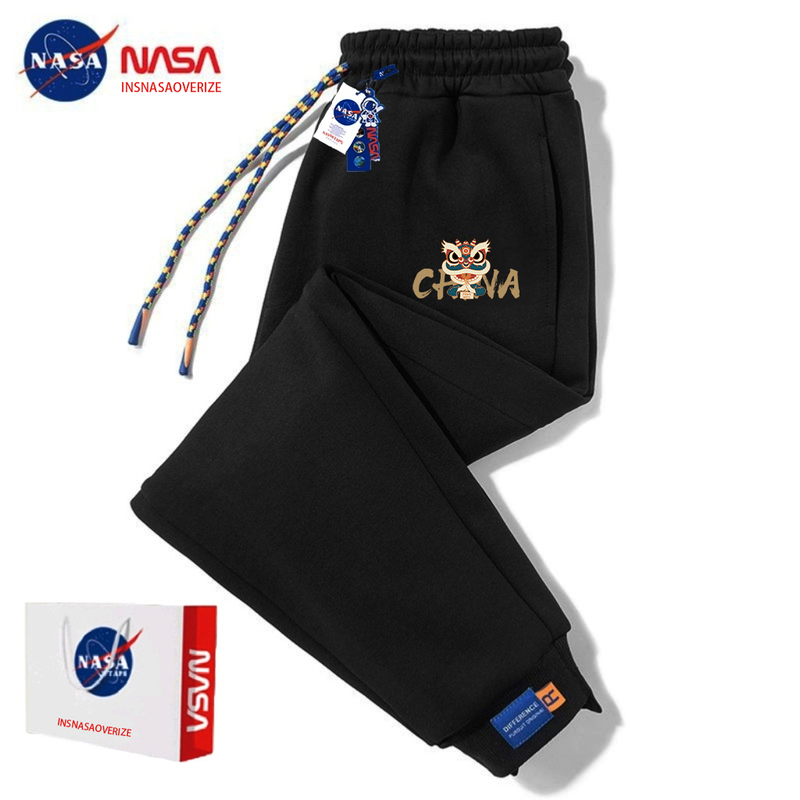Nasa Collaboration National Trend Lion Dance Pants Men's Spring and Autumn New Jogger Pants Warm Sweatpants Casual Sports Cotton Pants