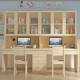 Bàn gỗ máy tính để bàn gia đình trẻ em bàn đôi tủ sách tủ sách kết hợp bàn học - Bàn