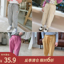 Childrens casual leg pants 2021 new childrens clothing trousers girls foreign spring pants baby Korean sports pants