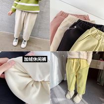 Small pudding baby baby custom childrens clothing 2020 New plus velvet padded pants winter foreign style warm childrens clothing girl tide