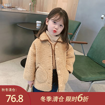 Childrens clothing 2020 new girls autumn and winter cashmere coat childrens foreign style plus velvet coat baby Korean Autumn Tide