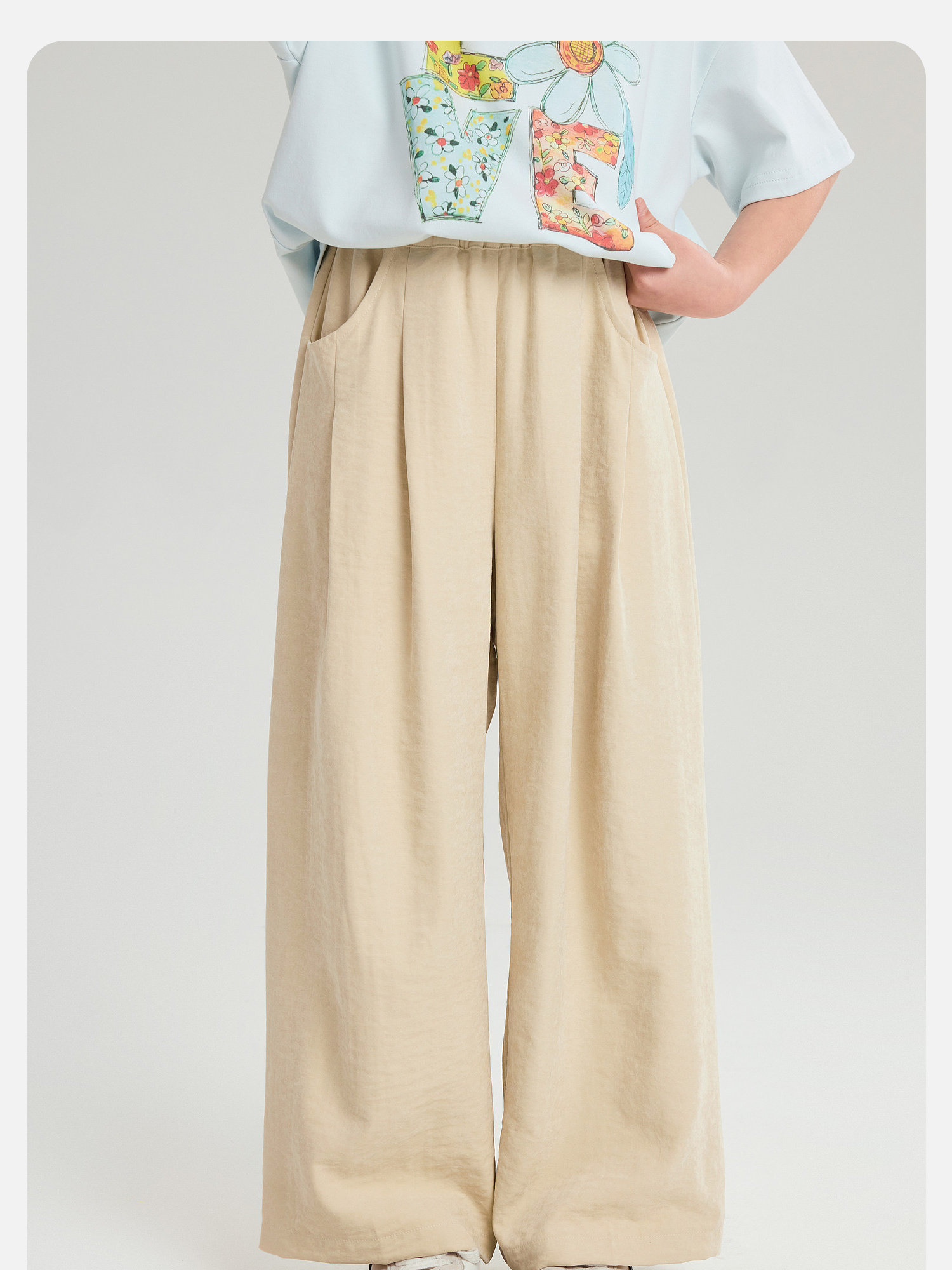 Pudding Haru Children's Clothing Girls' 2.0 Milk Pants 2026 Summer Lightweight Mosquito-Proof Casual Pants Children's Comfortable Long Pants — 50