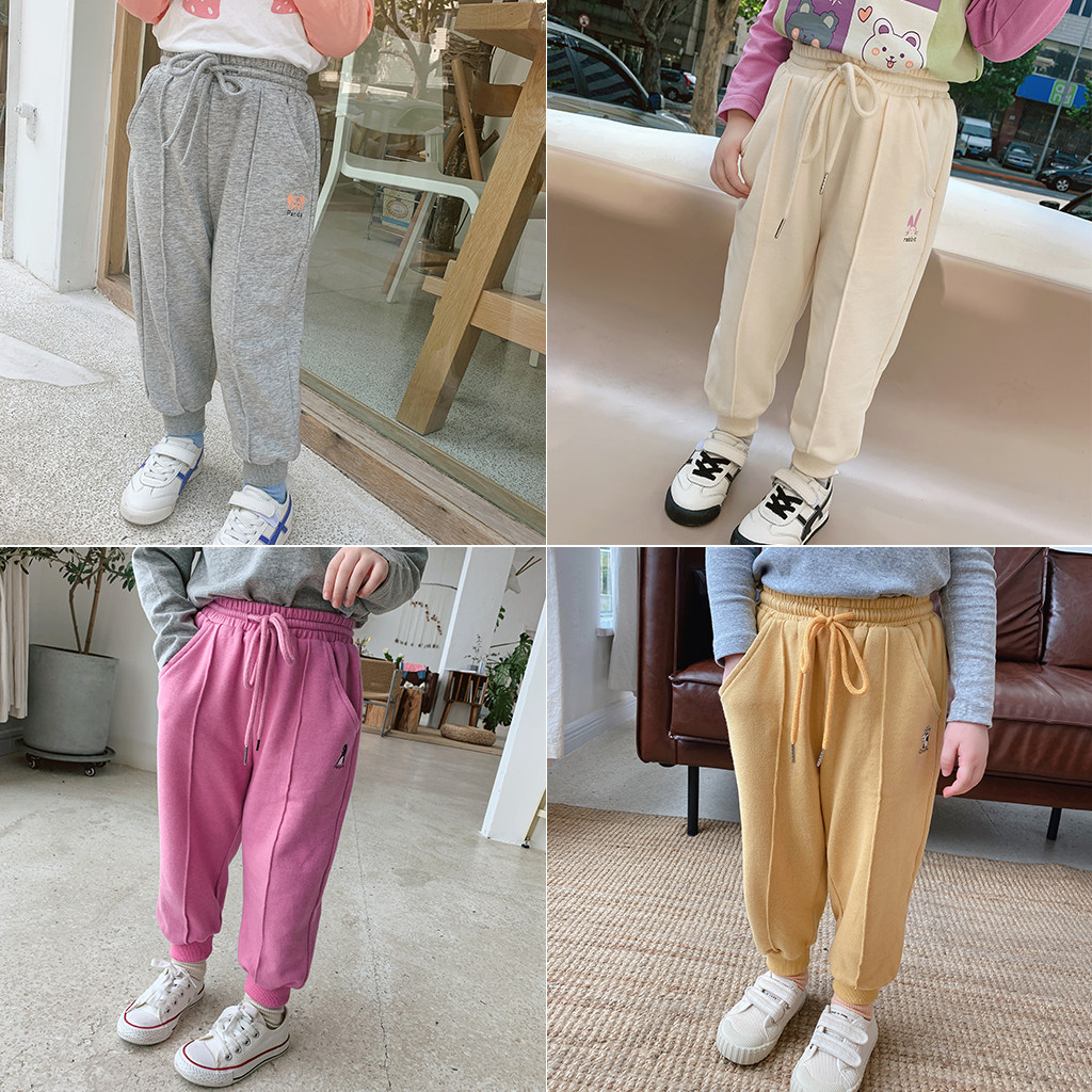 Foam home Custom children's clothing 2021 new children's clothing Long pants girl foreign spring dress pants baby Han version sports pants