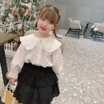 Little pudding baby baby childrens clothing childrens foreign baby collar shirt girl Korean autumn coat baby cotton shirt