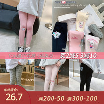 Little pudding baby baby childrens cartoon leggings baby Foreign autumn pants girls spring and autumn slim trousers