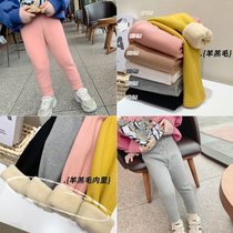 Pants 2020 winter wear trousers thick and velvet childrens foreign gas small and medium children Winter baby sports pants