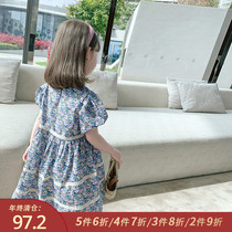 Little pudding baby baby childrens clothing 2021 New baby foreign flower skirt childrens dress girls summer dress thin