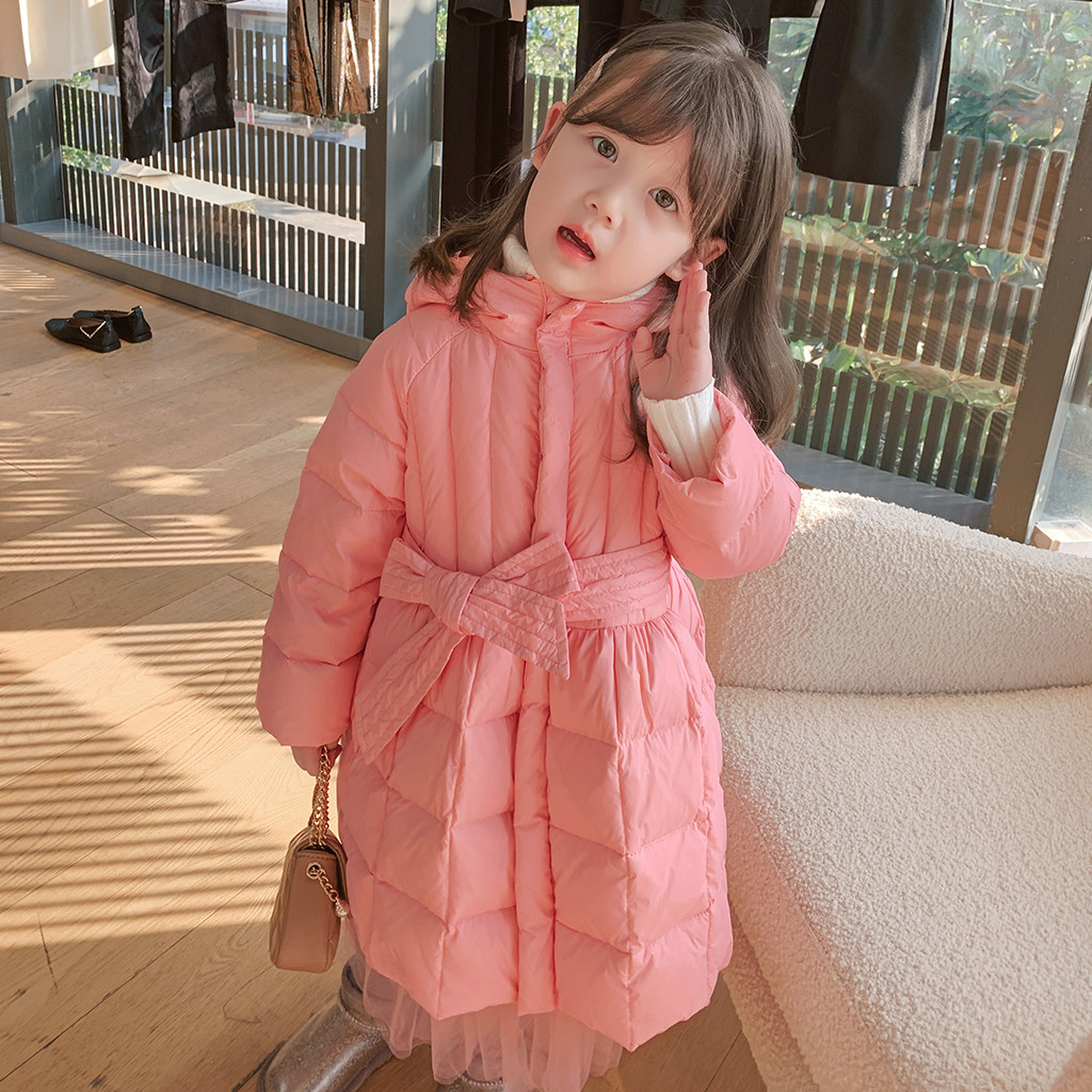 Momo's family custom children's clothing 2021 new children's Western style mid-long holiday two-piece down jacket female baby winter coat
