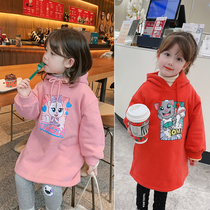 Childrens clothing girls winter clothing 2020 new style thick warm clothes children plus velvet coat baby cartoon clothes