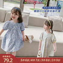 Small pudding baby baby childrens clothing 2021 New baby summer dress girl retro floral skirt childrens skirt