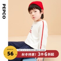 Piggy Banner Childrens Clothing 2021 Spring and Autumn Boys Long Sleeve T-shirt Middle and Big Childrens Sweater Top Tide Cotton