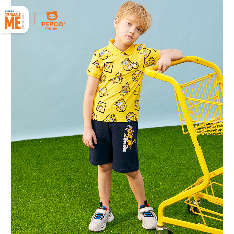 小猪班纳 2020年春季 小黄人IP款 卡通印花 儿童五分裤 聚划算+天猫优惠券折后￥59包邮（￥99-40） 110~160码3色可选