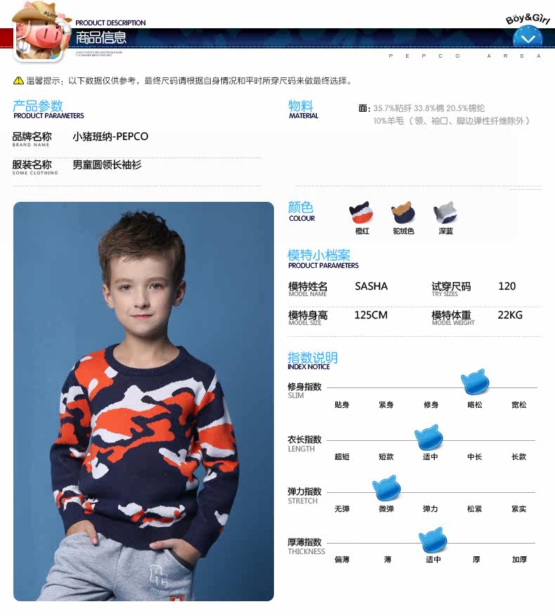 Pull garcon PEPCO à manche longue - Ref 2101745 Image 7