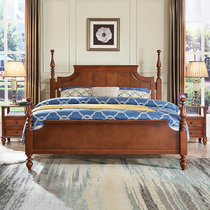 American solid wood bed light luxury double bed 1 8 meters modern minimalist high box master bedroom wedding bed 1 5 princess home queen bed