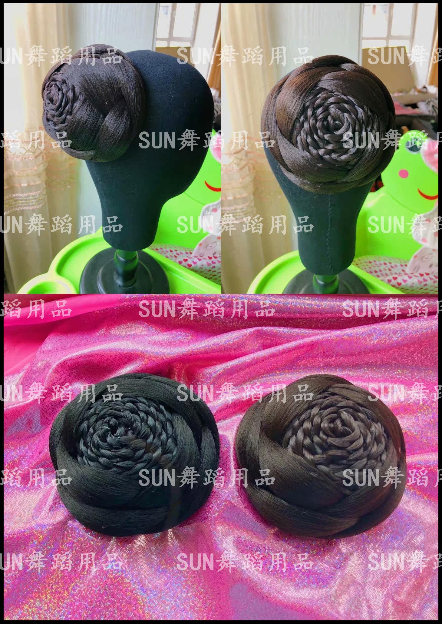 Latin dance headwear Fake Hair Bag Retro Styling Wig Morden Stage Table Performance Head Accessories Hair hair Hair Flowers