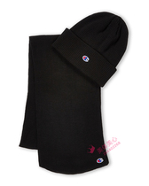 American Champion Knitted Wool Hat + scarves for both men and women can be casual pure black to keep warm in autumn and winter