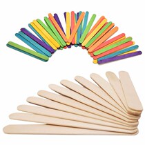 50 PCS Natural Wood Popsicle Sticks Wooden Popsicle Stick Ho