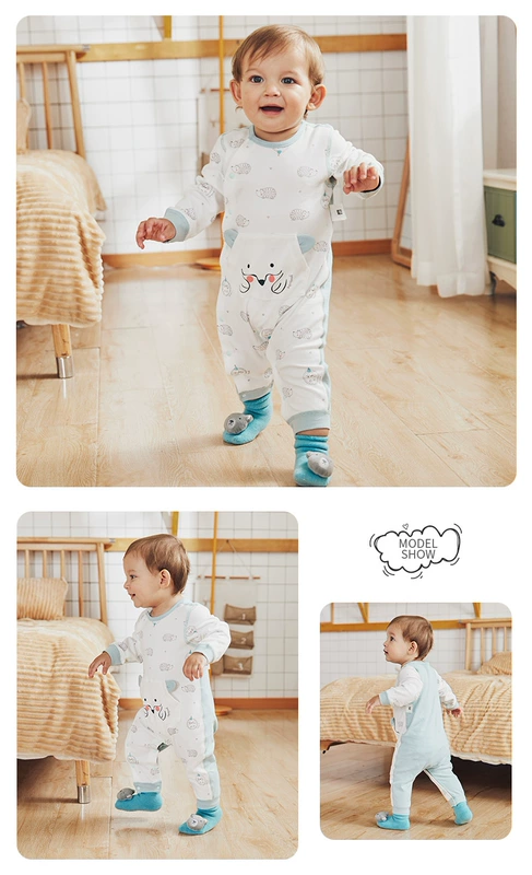 Goodbaby bé trai mùa thu áo len cardigan cho nam và nữ áo liền quần cho bé quần áo trẻ em rompers leo núi phù hợp với - Áo liền quần