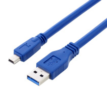 USB3 0 data cable AM-Mini10P cable mobile hard disk SLR camera dedicated blue round line 1 m