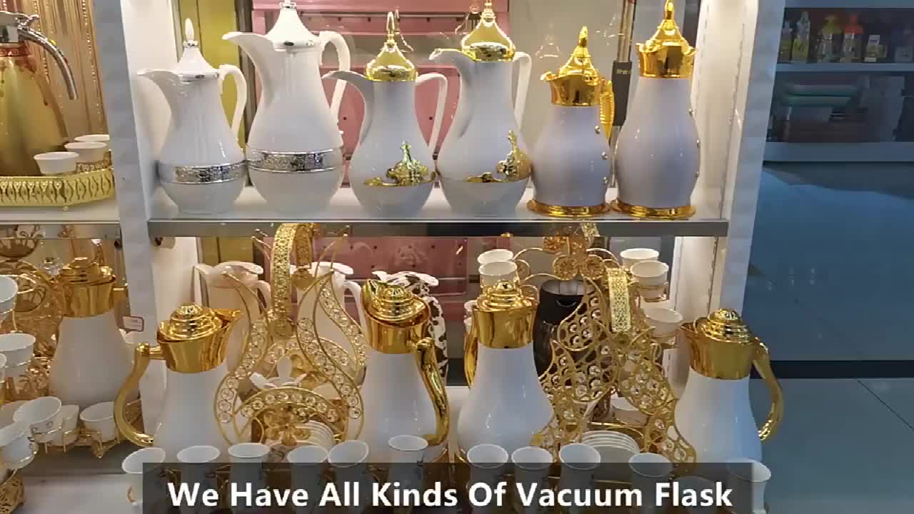 1000ml Dallah Thermos Gold Coating Coffee Pot Luxury Insulation Flask
