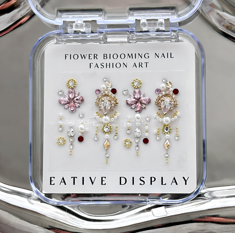 Premium Nail Art Material Kit with Dazzling K9 Diamond Nail Decorations, Luxurious Xifei Return to the Palace Huanhuan Nail Diamond Material Pack