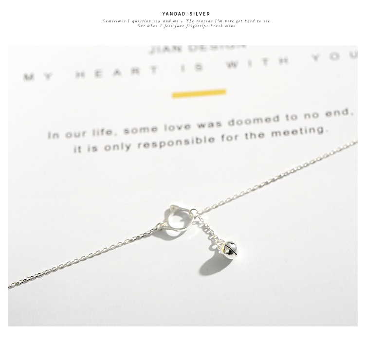 Envy 925 sterling bạc mèo vòng chân nữ chuông giọng Hàn Quốc của dòng Sen đơn giản thiết kế thích hợp chuỗi trần cá tính - Vòng chân lắc chân vàng 18k