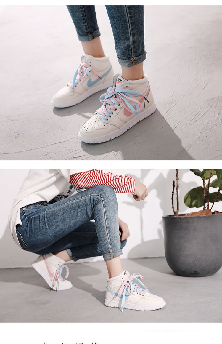 Giày móc Ulzzang air Force one aj1 giày nữ 鸳鸯 2018 mới Giày cũ cao cấp Giày đế xuồng cao cấp boot nữ cao cổ