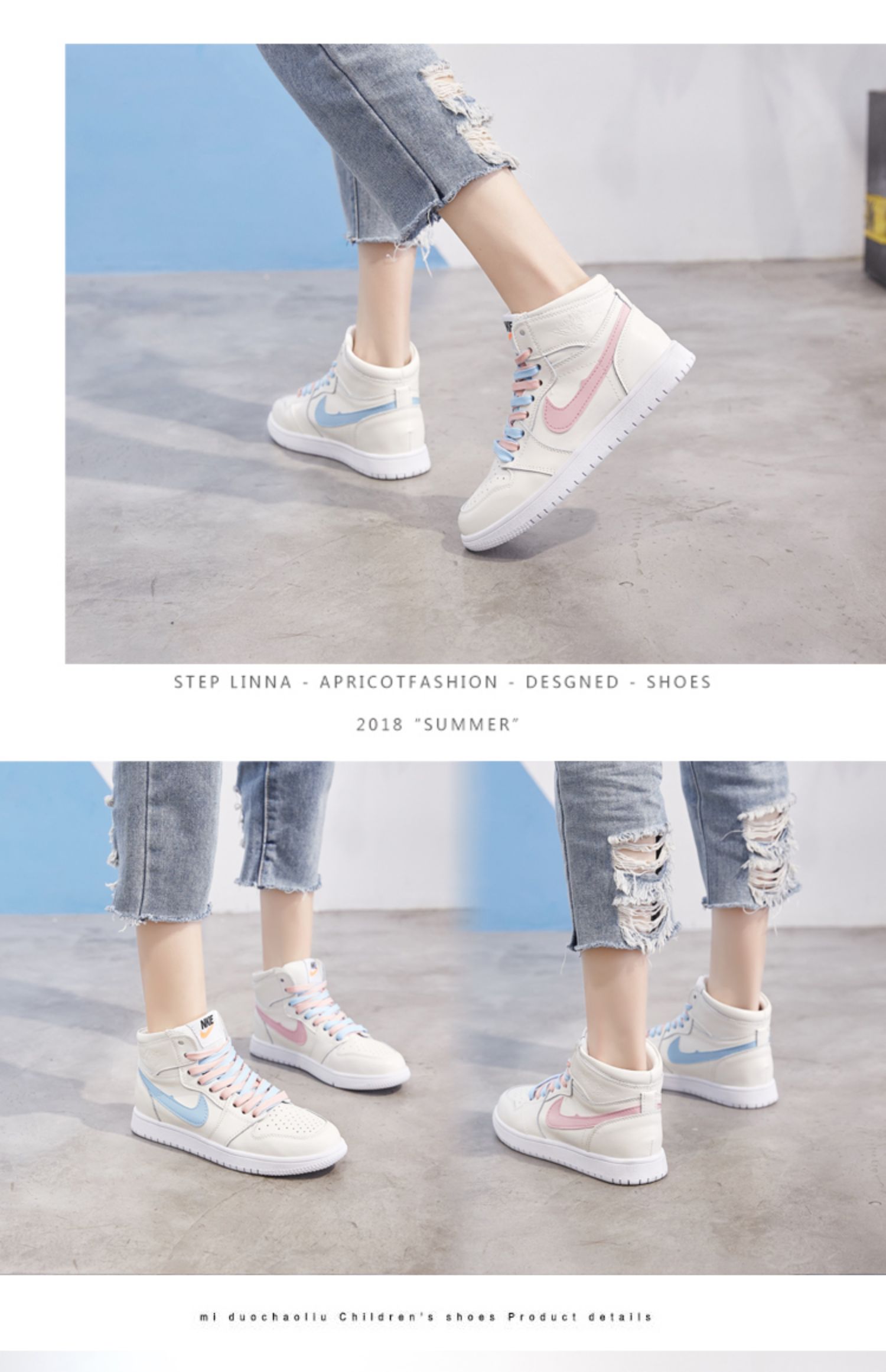 Giày móc ulzzang air Force one aj1 giày nữ 鸳鸯 2018 học sinh mới cao để giúp giày thể thao thông thường nữ giày converse cao cổ