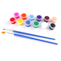 Childrens diy acrylic paint hook line pen wide head row pen 12-color set six-piece 3ML painting watercolor paint