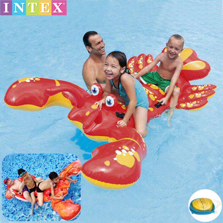 Export thickened water inflatable big lobster floating bed couple vacation three people floating row adult children swimming toys