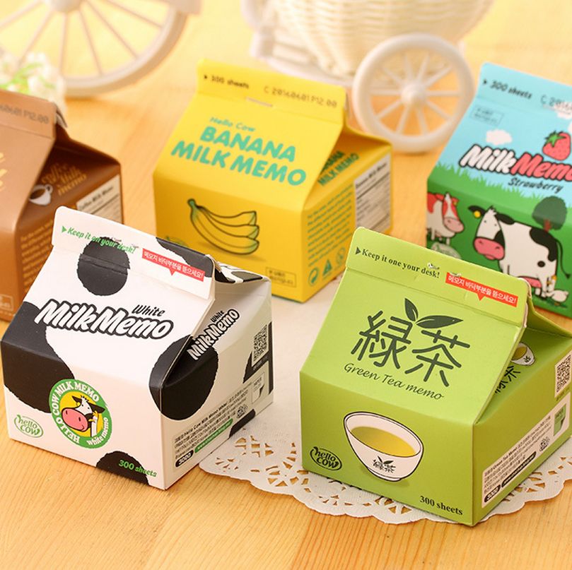 Korean milk box cute post-it note book Extraction post-it note small book Portable memo Creative post-it note paper