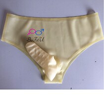 Latex Flat Corner Pants Skin Color Triangle Pants Transparent Mens Underwear with J sleeve Straight cylinder Threaded Egg Cover Double Cover Single Set