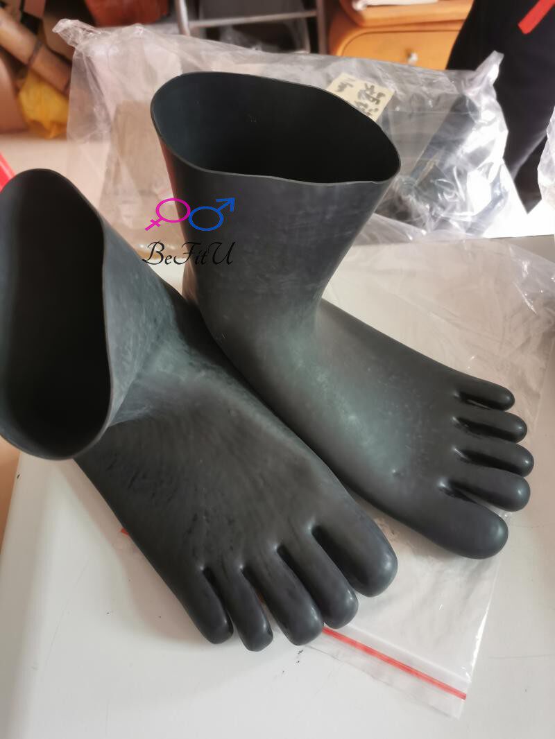 Latex five finger socks extra thick 1 0mm heavy flavor finger foot cover tight sex now thick 0 65 water shoes rain shoes