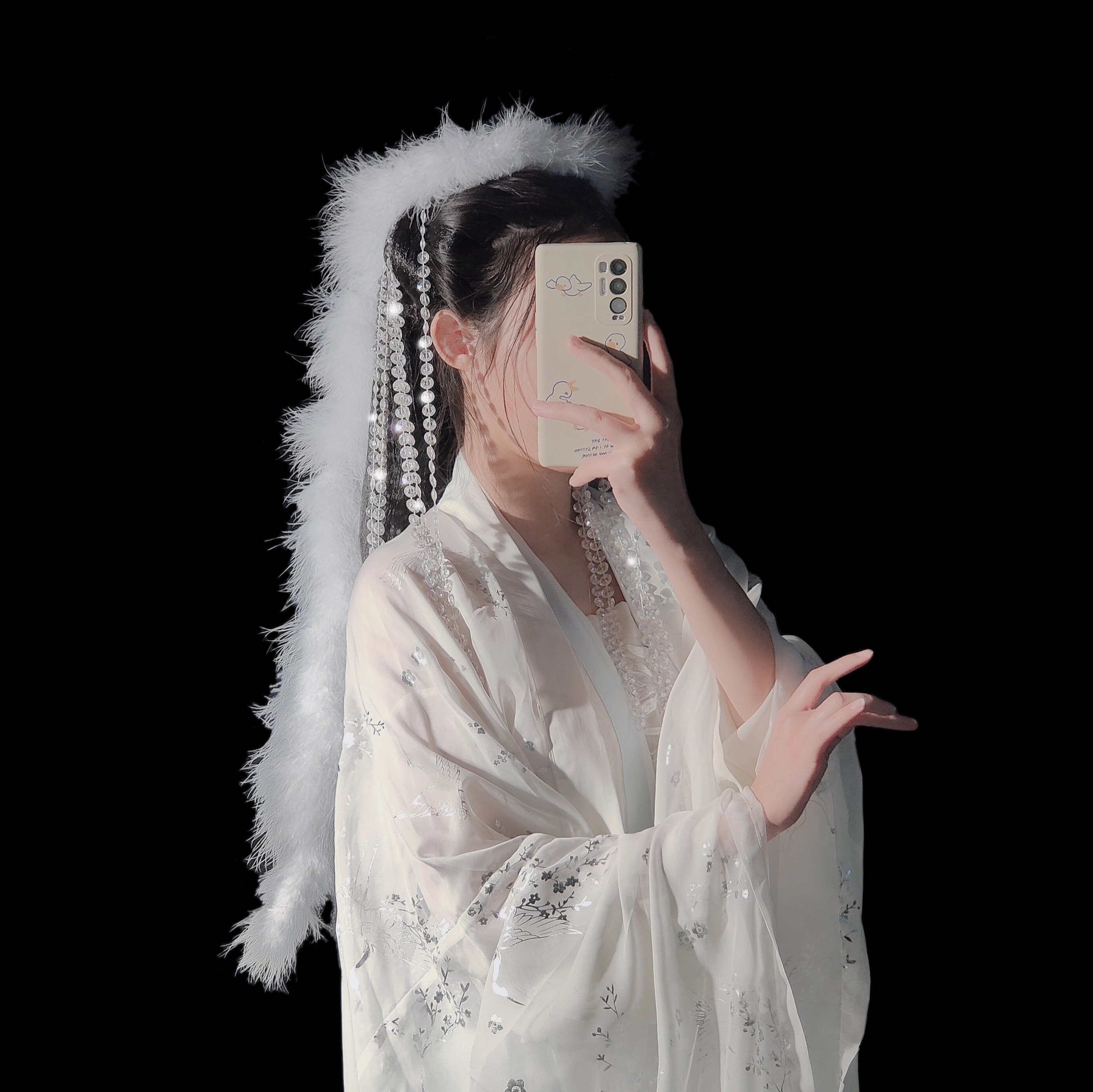 Ancient Wind Hanfu Feather Fairy Airstream Su Hair Accessories Photoshoot Props Live Photography Walk Show Heads Adorned With Fairy Exotic