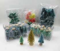 PVC boxed small Christmas tree gifts blue green white and gold tapine mini Christmas tree desktop ornaments bagged