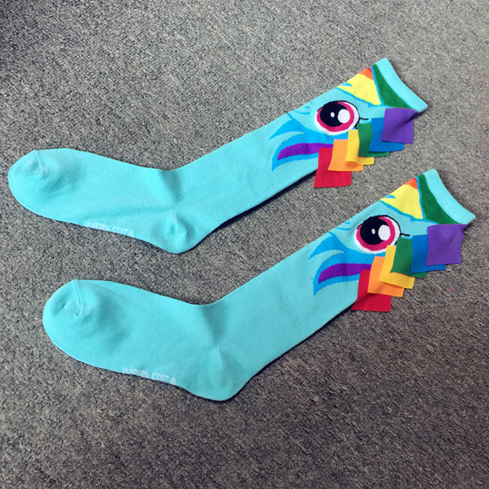 Personalized Three-Dimensional Design Pony Pattern Mid-Calf Socks Cartoon Unicorn Girl Socks Decorative Knee-High Calf Socks