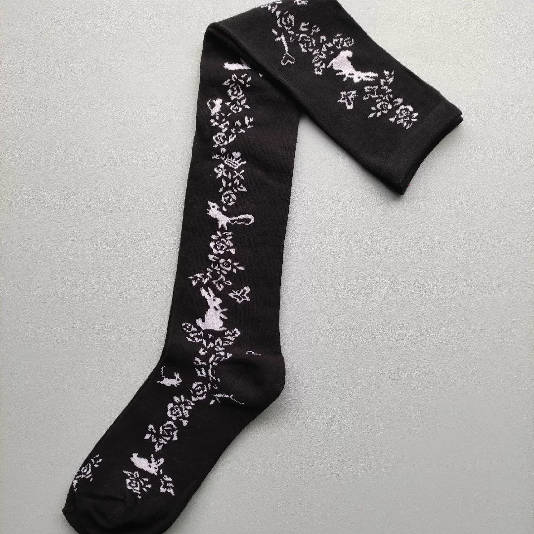 Японские фуксия knee socks с бантом, стиль лолита, косплей