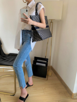 NSS COLLECTION beat the wall angry push love crazy hole nine points small feet jeans giant legs straight legs thin