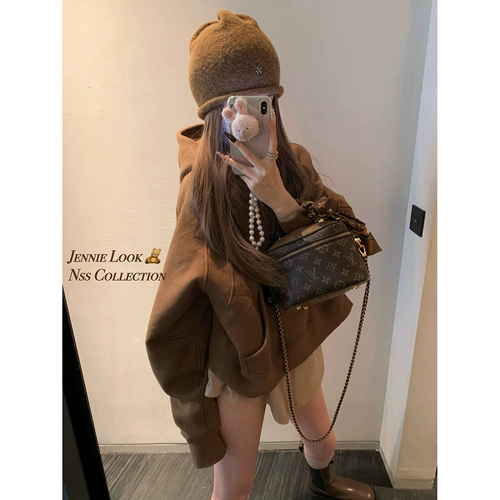 NSS COLLECTION lulu открытая версия нишевого топа с полумолнией на осень и зиму плюс бархатная толстовка с капюшоном