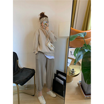 NSS COLLECTION giant good wear comfortable Joker autumn knitwear loose high waist toe sports pants