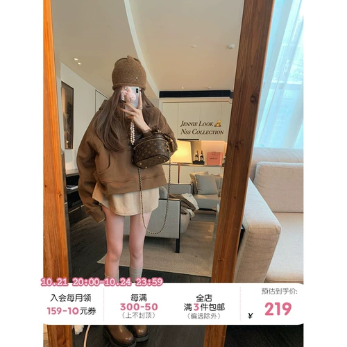 NSS COLLECTION lulu открытая версия нишевого топа с полумолнией на осень и зиму плюс бархатная толстовка с капюшоном