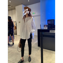 NSS COLLECTION burst wear classic Ce wind round neck profile slim long sleeve shirt