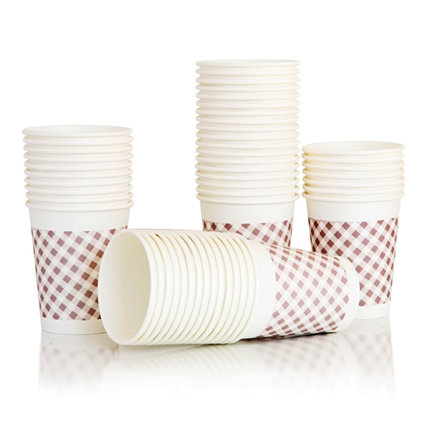 Deli paper cup 9570 thickened safe non-toxic odorless disposable paper cup high temperature resistant 250ml 50 bags