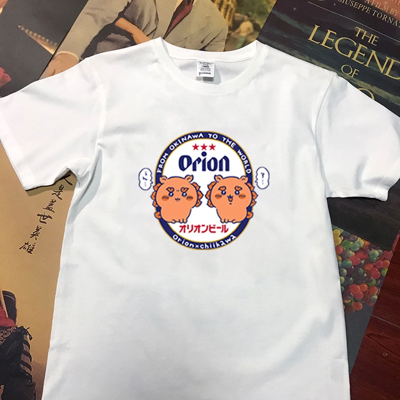 Orion Okinawa Beer Fun Collaboration T-Shirt Short Sleeve Chiikawa Lion Baby Half-Sleeve Shirt